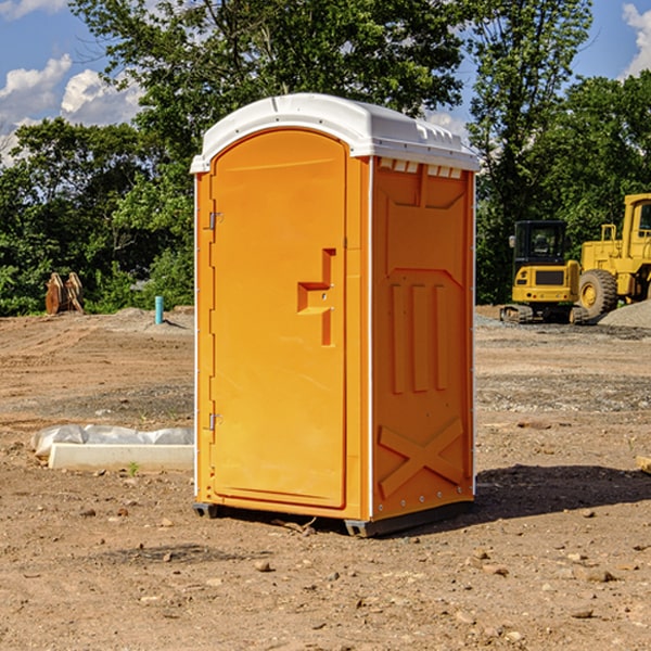 how often are the portable restrooms cleaned and serviced during a rental period in Monson CA